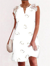 Vestido de manga corta con estampado de encaje